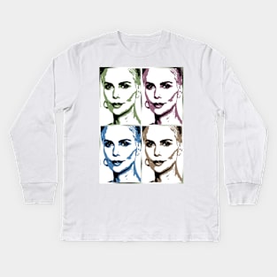 Woman (pop art) Kids Long Sleeve T-Shirt